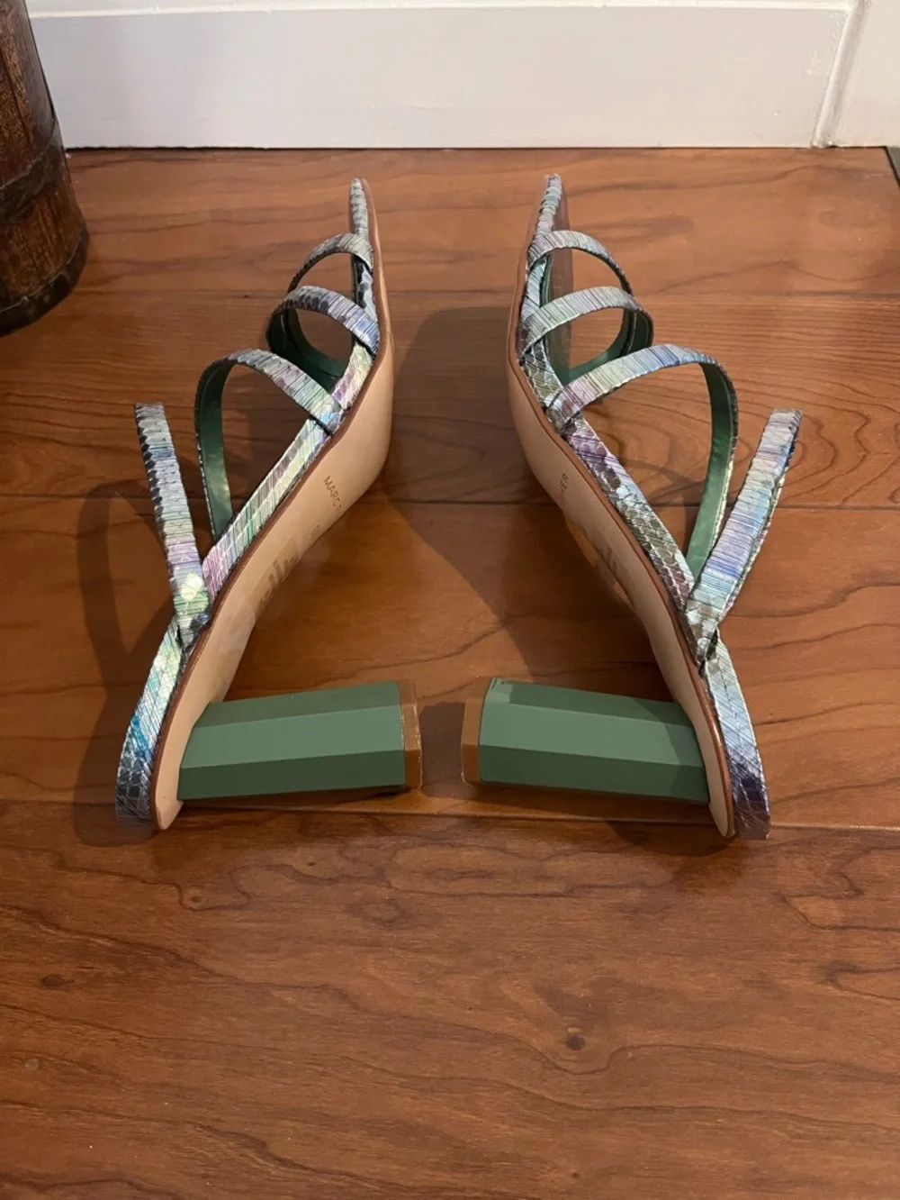 Marc Fisher Women’s Kristin Slip On Strappy Heeled Sandals Size 8M Multi Color